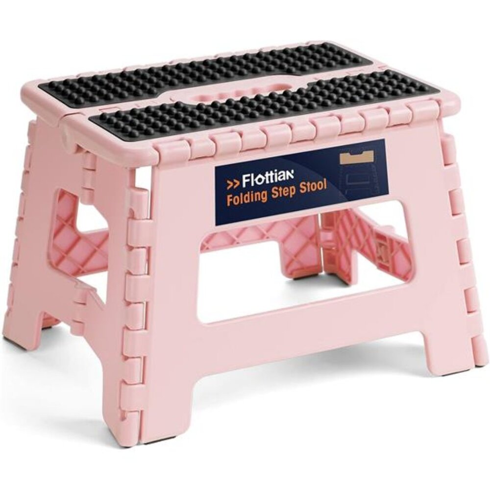 9" Folding Step Stool for Adults and Kids Holds Up to 300 lbs, Folding Stools